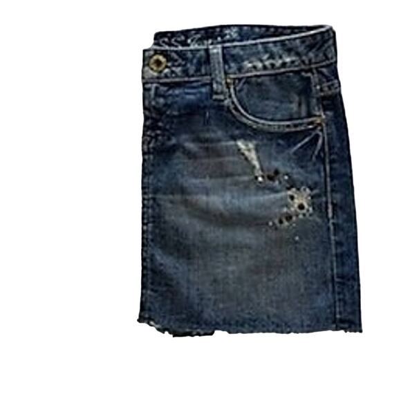 Guess Jeans Size 26 Raw Hem Distressed Jean/Denim Mini Skirt - Picture 4 of 5